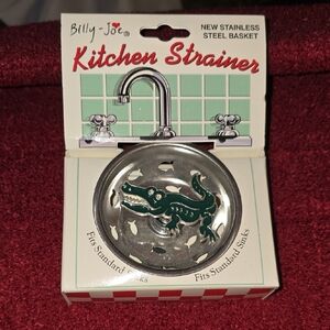 Stainless Steel Kitchen Strainer with Green Alligator